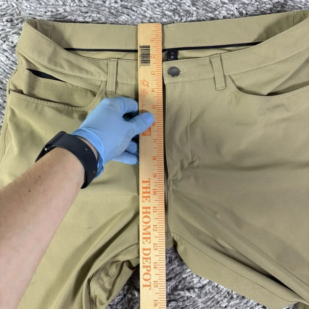 Lululemon ABC Pant Classic Mens 33 Beige Stretch Performance Business Golf Prep